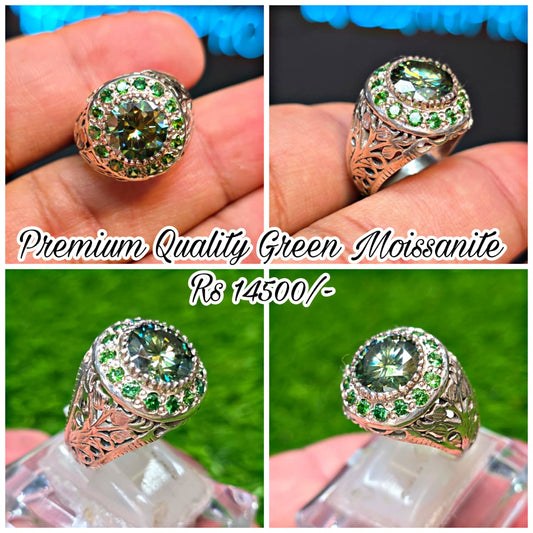 Premium Quality Green Moissanite Ring