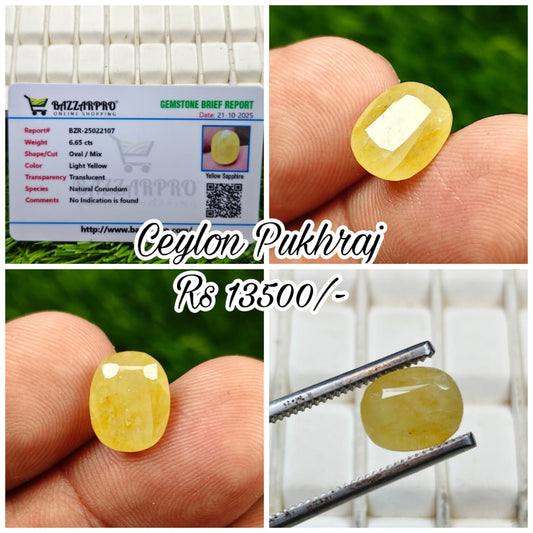 Premium Quality Ceylon Pukhraj With Lab Certificate