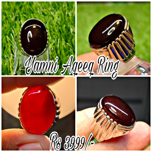 Natural Yamni Aqeeq Ring