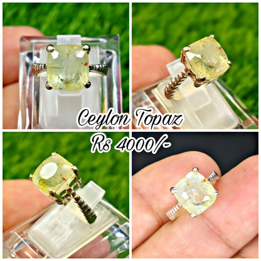 Ceylon Topaz Ring For Men